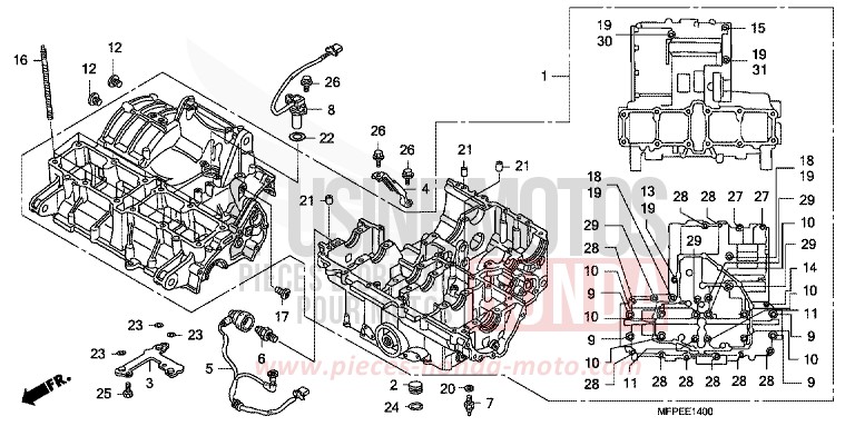 CRANKCASE for CB1300 Super Bold'or ABS GRAPHITE BLACK (NHB01EB) from 2010